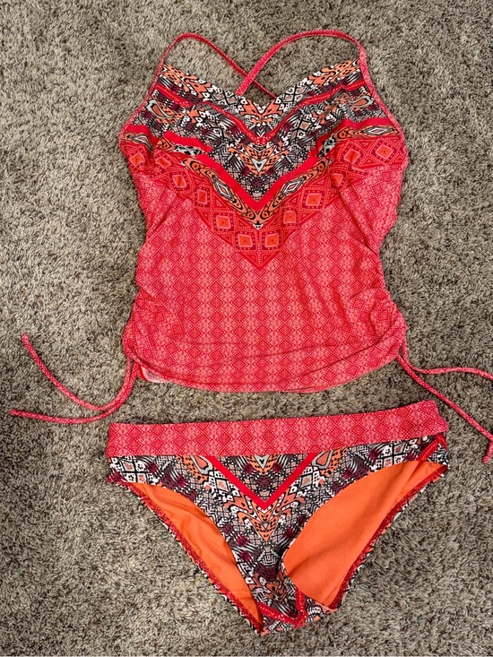 Prana Other - Prana Red and Orange Printed Tankini Set Medium